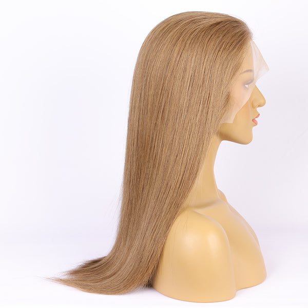 Human Hair Blonde Color Fashion Straight Full Lace Wig