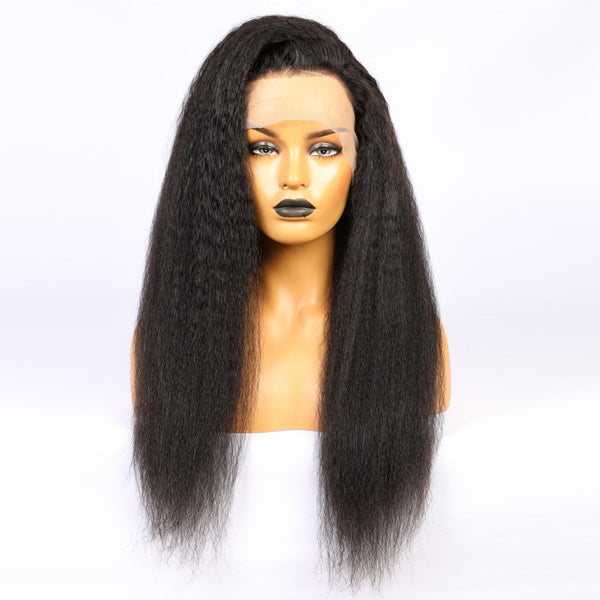 Kinky Straight Full Lace Wig Human Hair Volume