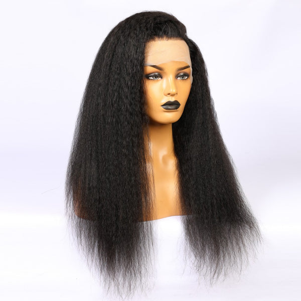 Kinky Straight Lace Front  Wig Human Hair Full Volume