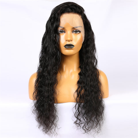 Brazilian Human Hair Lace Front Deep Wave Black Wig