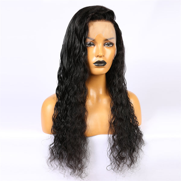 Brazilian Human Hair Lace Front Deep Wave Black Wig