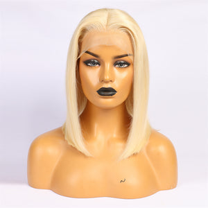 Lace Front Blonde  Bob Wig Real Human Hair Style