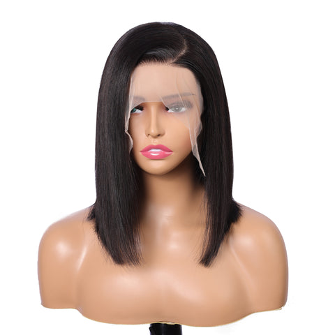 Brazilian Human Hair Bob Wig With Black Color