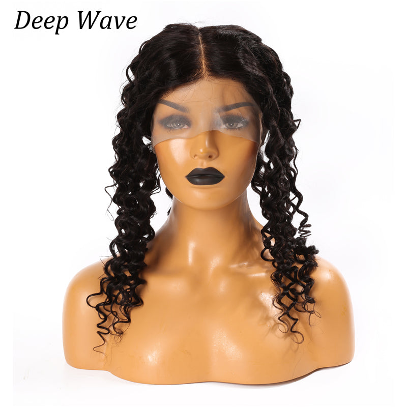 Human Hair Deep Wave 360 Lace Frontal Closure