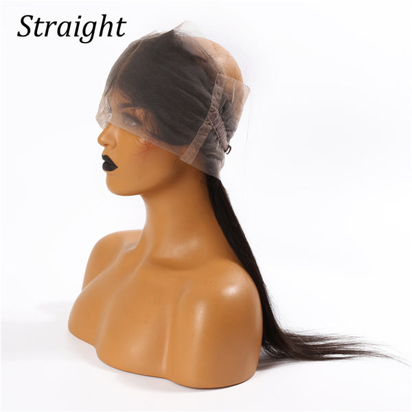 Human Hair 360 Lace Frontal Closure Silky Straight