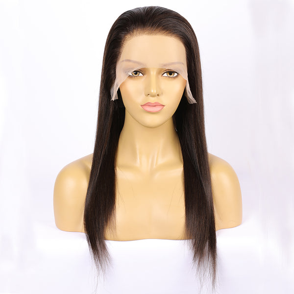 Straight Full Lace Wig Human Hair Dark Brown Style
