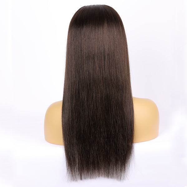 Straight Full Lace Wig Human Hair Dark Brown Style