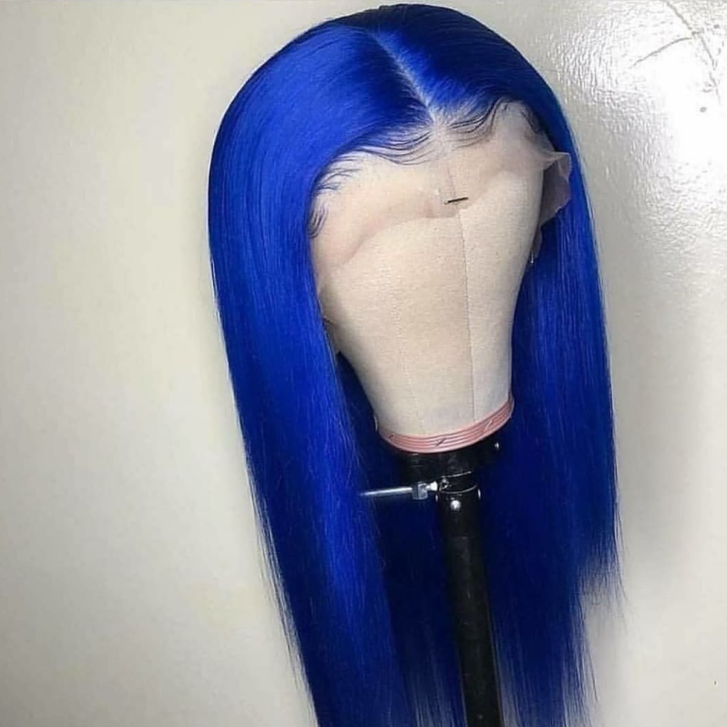 Sapphire Blue Human Hair Coif Amazon.com : YMS Ombre Blue Lace Front Wigs Human Hair 180  main image 2