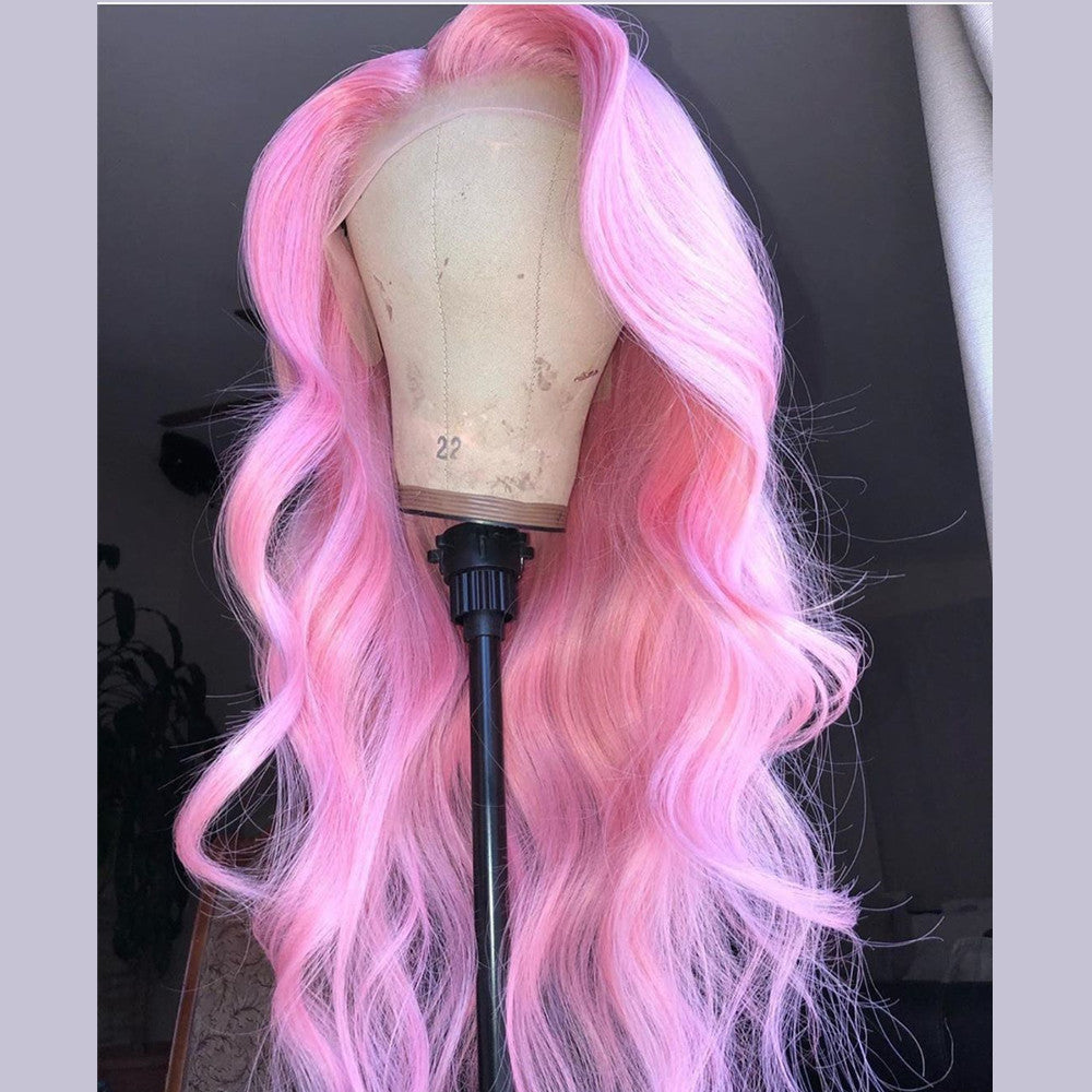 Peruvian Hair Lace Front Body Wave Light Pink Style Wig