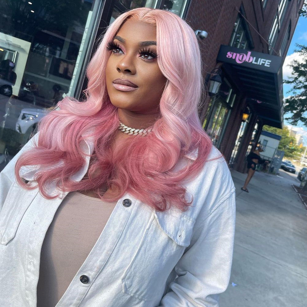 ? NEW Ombre Pink Medium Length Wig Amazon.com : HAIRCUBE Ombre Pink Wavy Wig, 26 Inch, Heat  main image 4