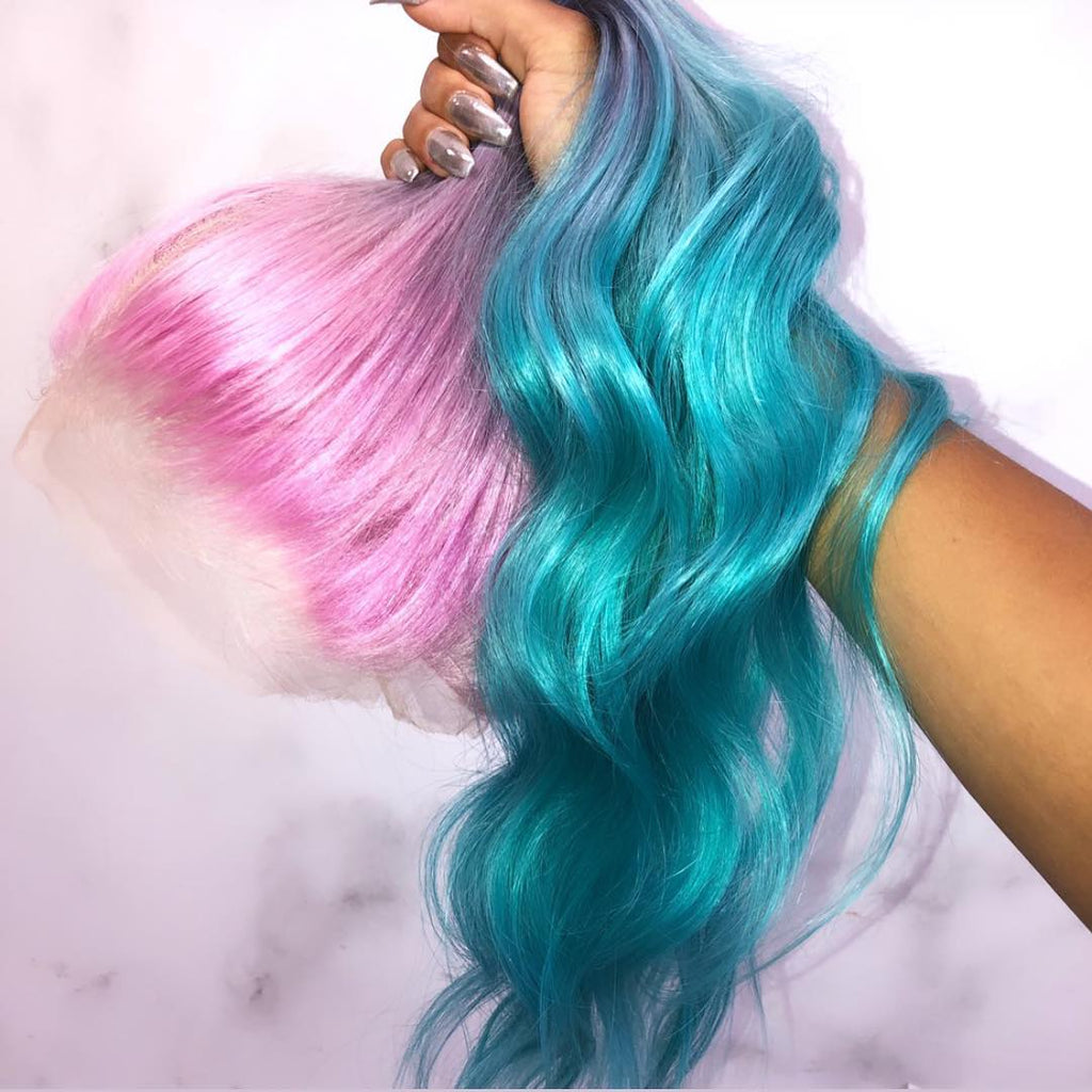 Pink And Blue Ombre Hair